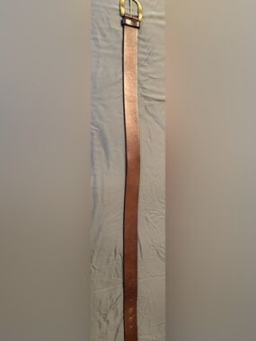 Men’s Genuine Leather Belt – Made in Italy – Size 32 – Brass Buckle